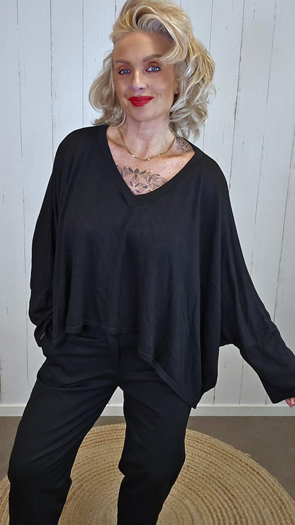 Xenia oversized topp svart