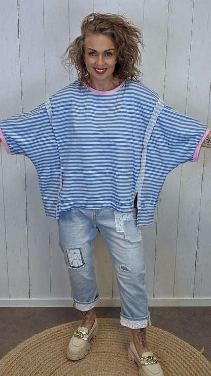 Sofie stripet topp blå