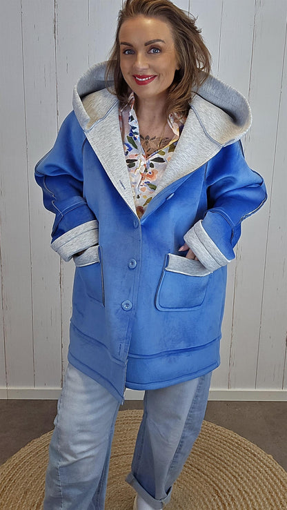 Ingrid hettejakke blå