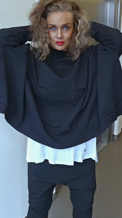 Wide short sweat svart