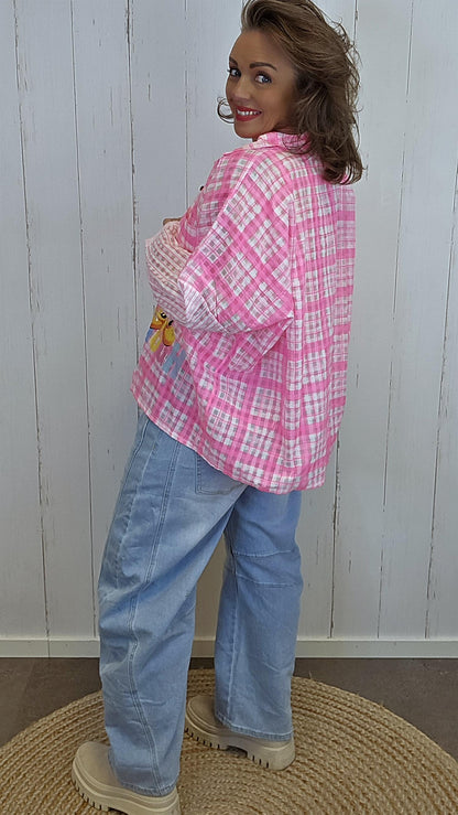 Linda rutete skjorte rosa
