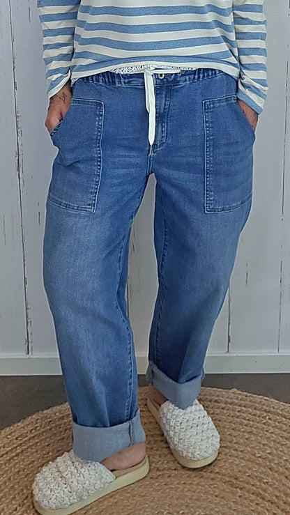 Bella Jeans med Strikk og knyting