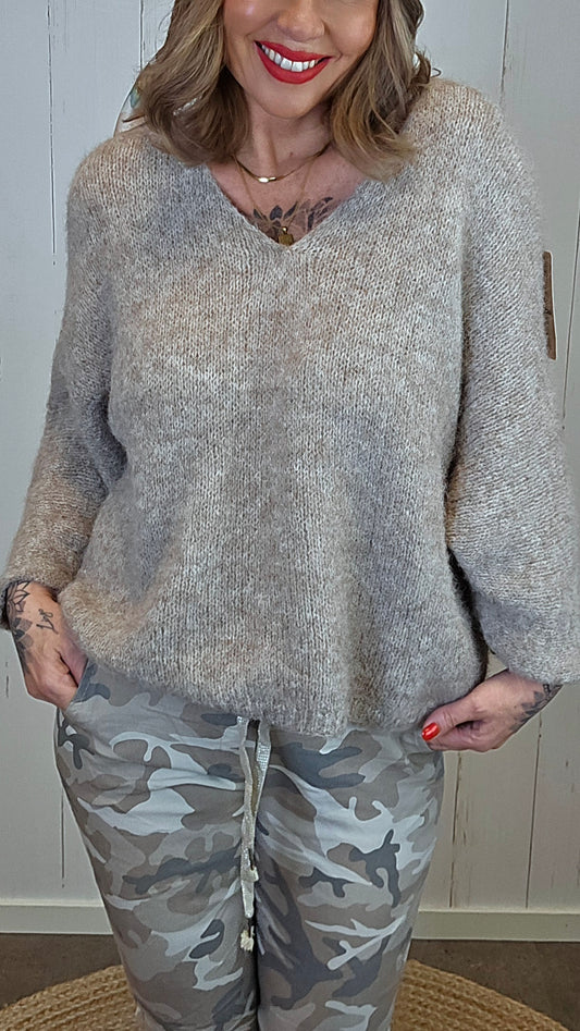 Anna genser taupe