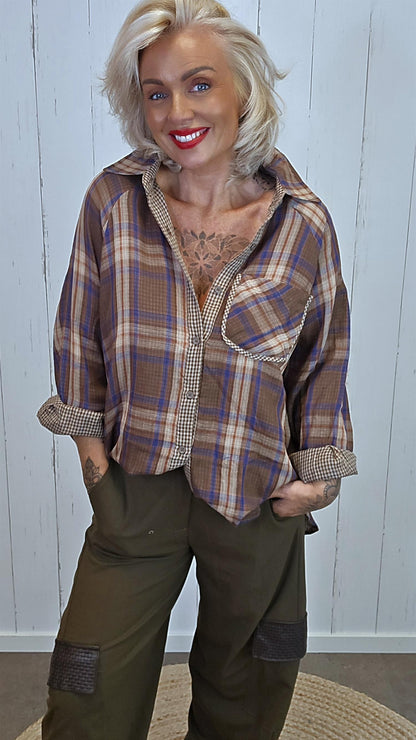 Wendy skjorte brun/blå