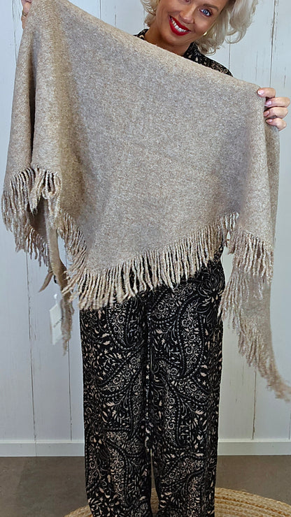 Mayen trekant skjerf beige