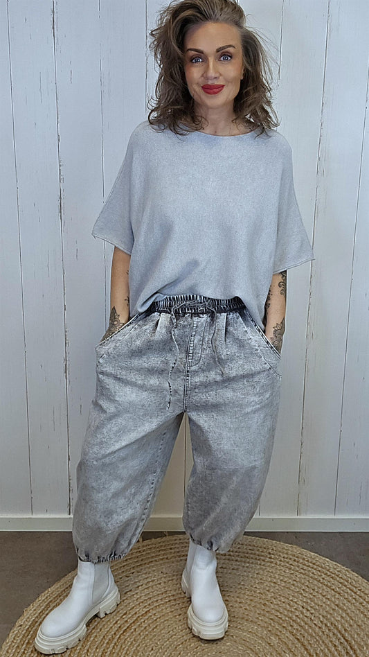 Kally culotte jeans grå