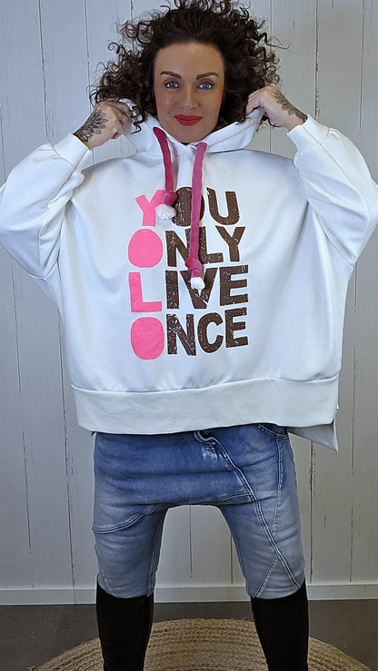 Ylva hettegenser hvit