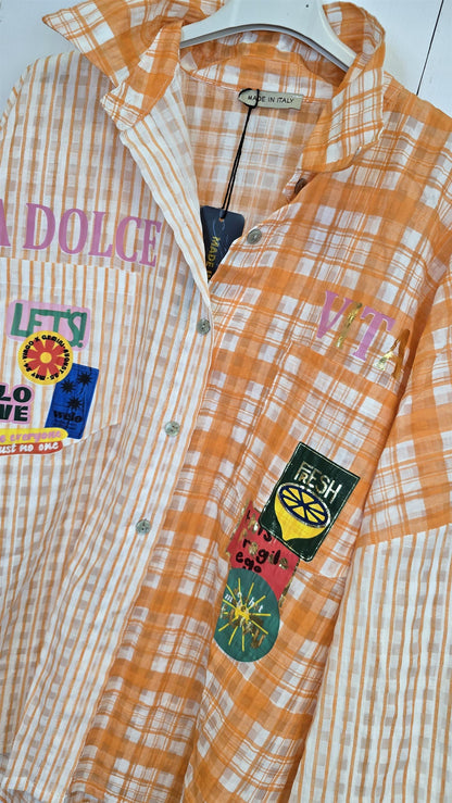 Hanna rutete skjorte orange