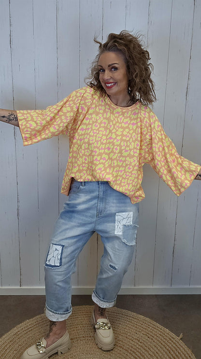 Luna leopardtopp orange