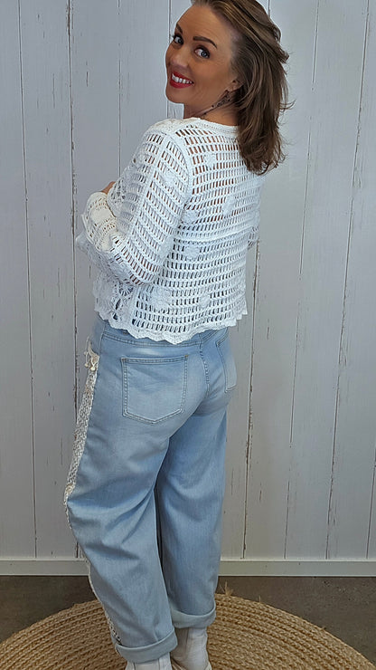 Asta blondetopp hvit