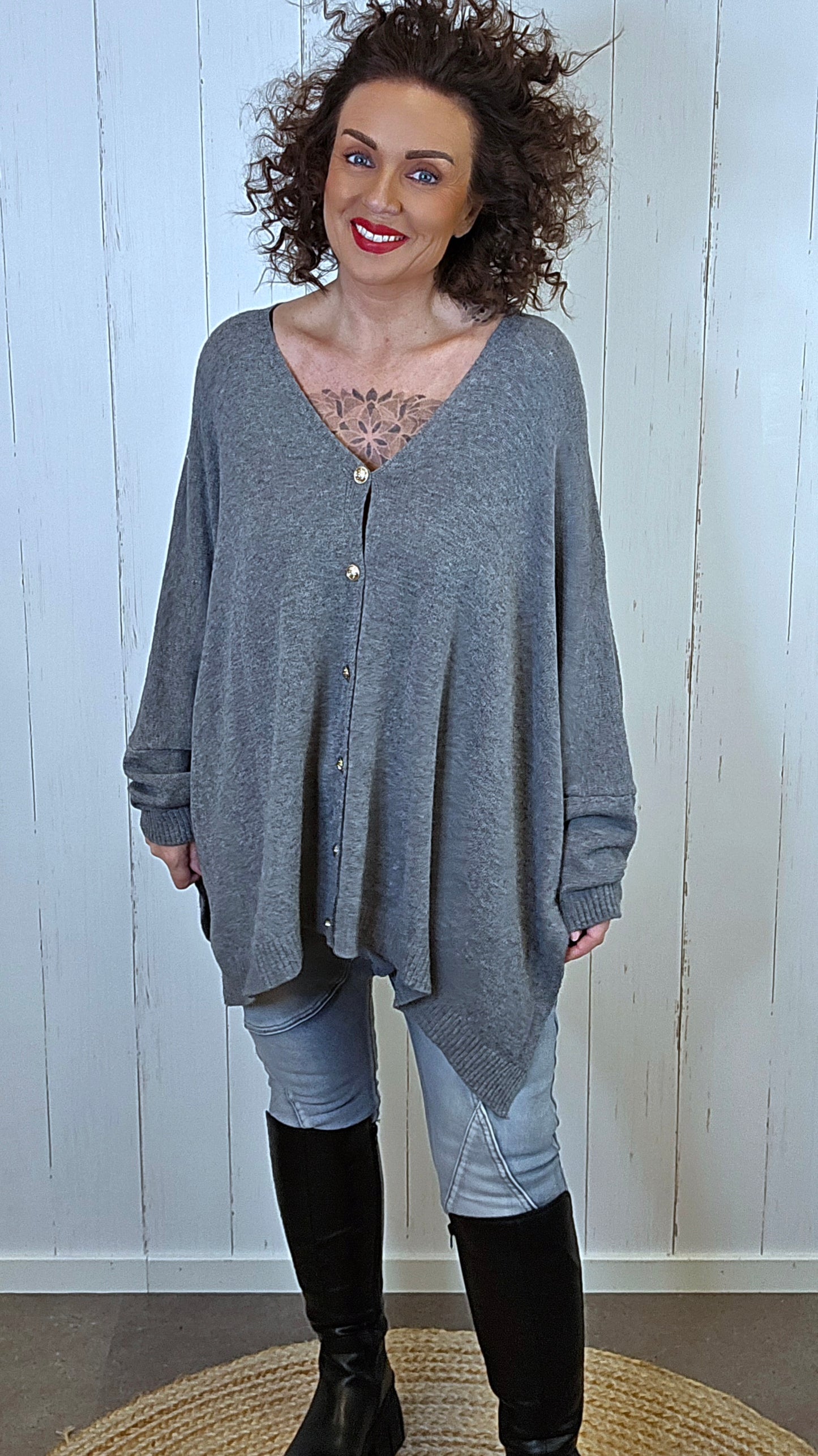 Enya cardigan grå