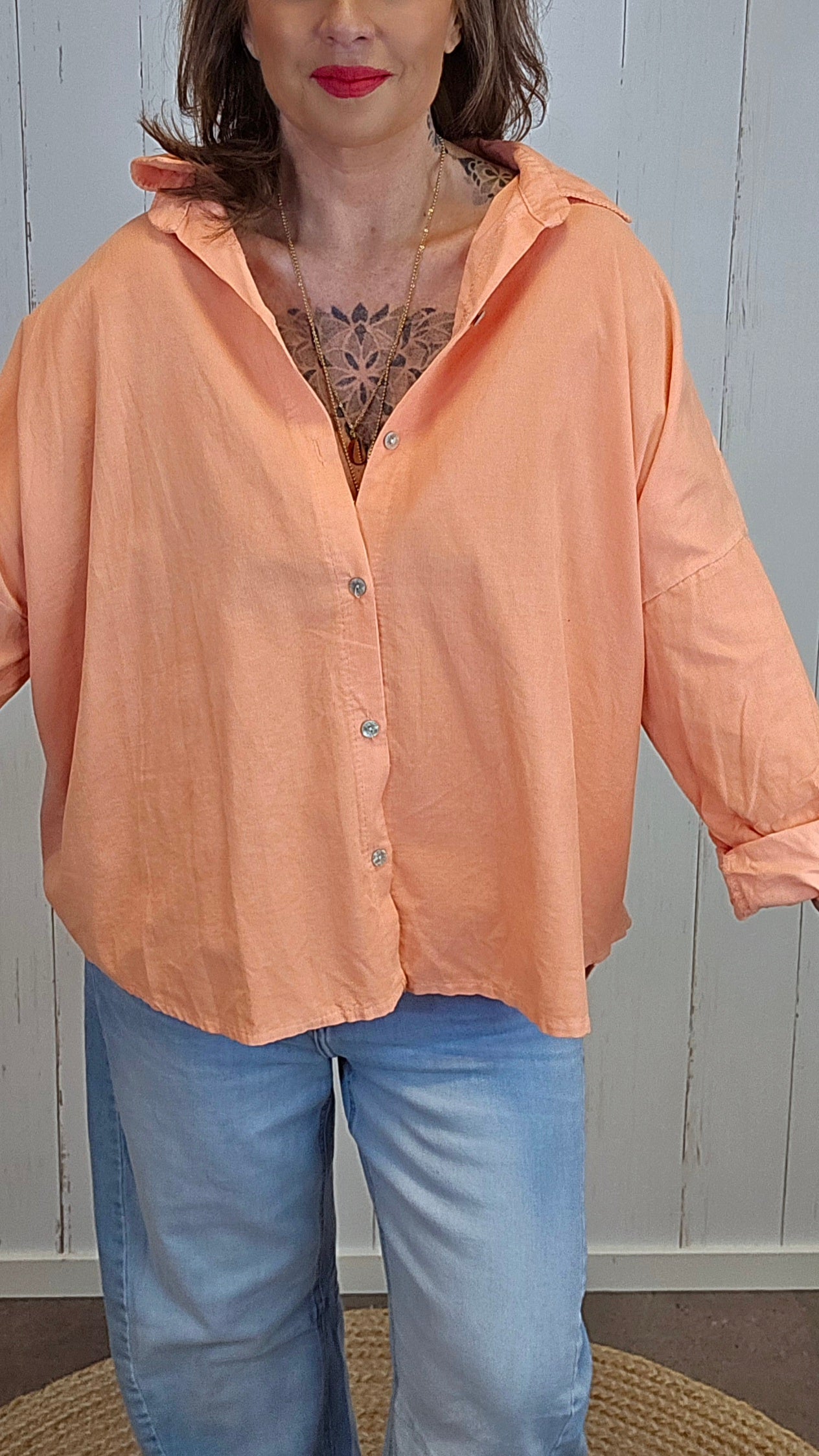 Sienna skjorte med blonderygg