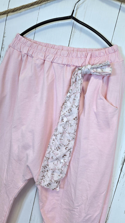 Sara bukse med sløyfedetalj rosa