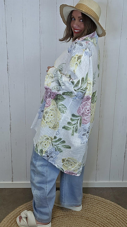 Gina lang skjorte fargemix