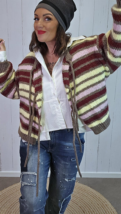 Helena strikkejakke taupe