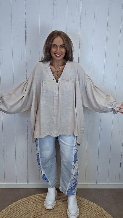 Rikke bluse beige