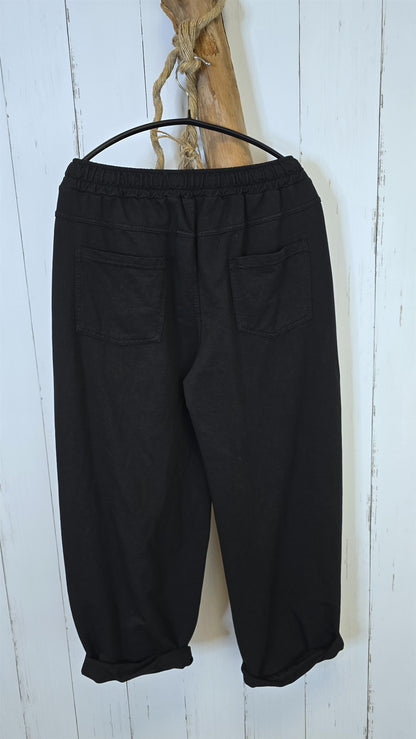 Joggebukse med strikk svart