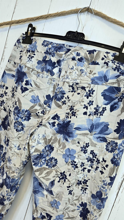 Sylvia mønstret bukse blå