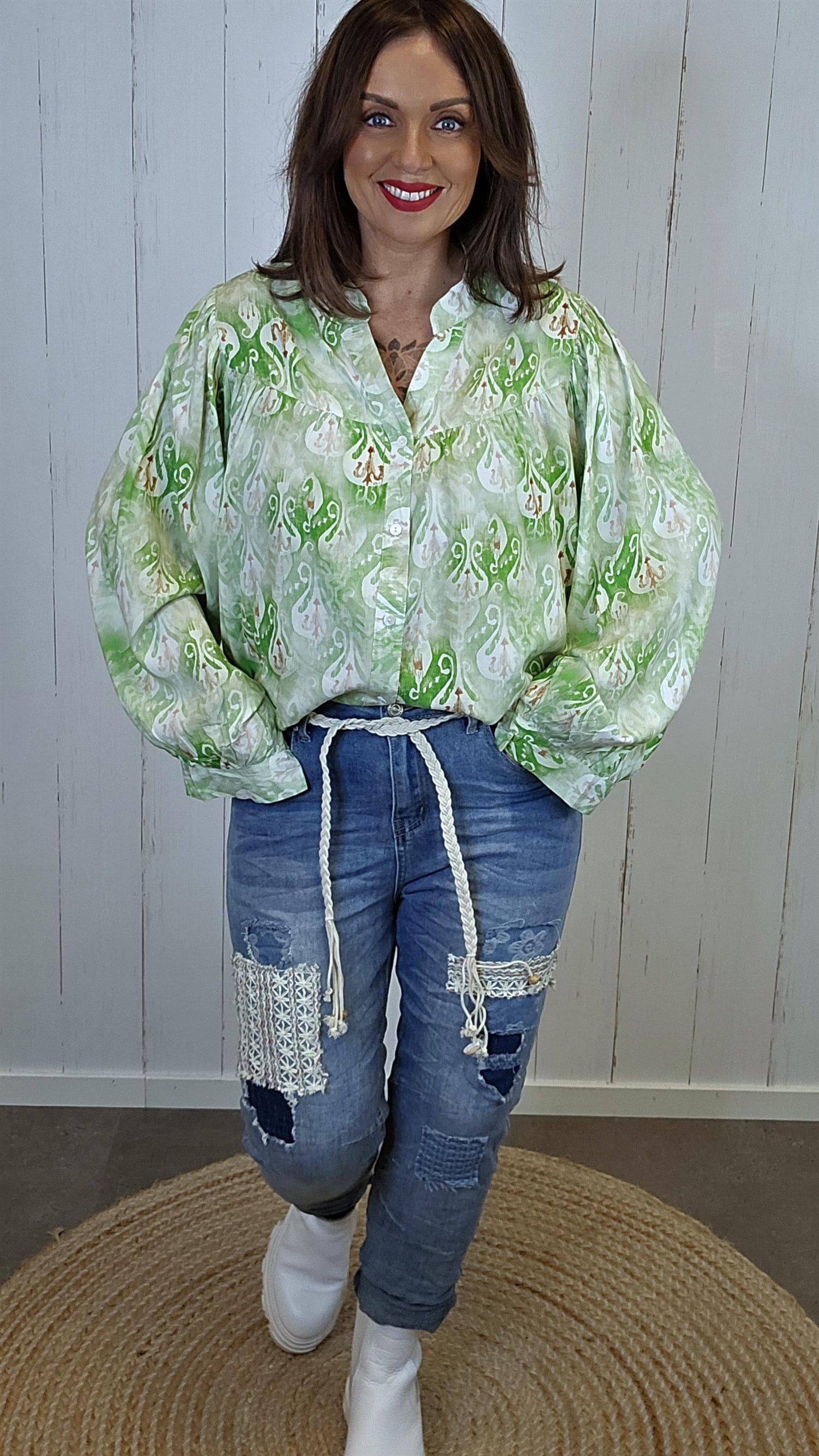 Elina viskosebluse grønn