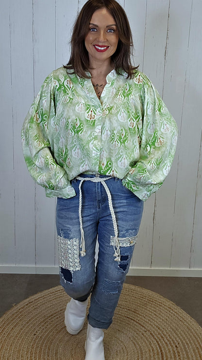 Elina viskosebluse grønn