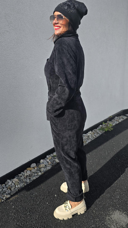 Minicord jumpsuite svart