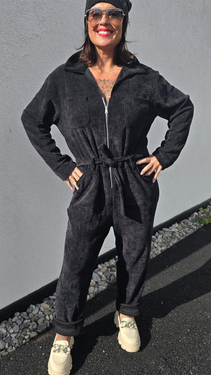 Minicord jumpsuite svart