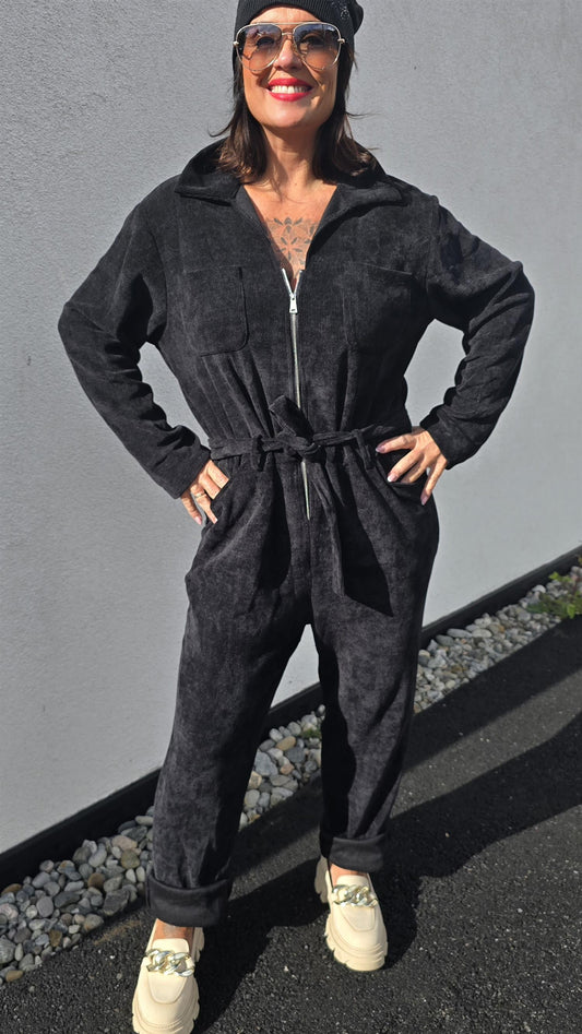Minicord jumpsuite svart