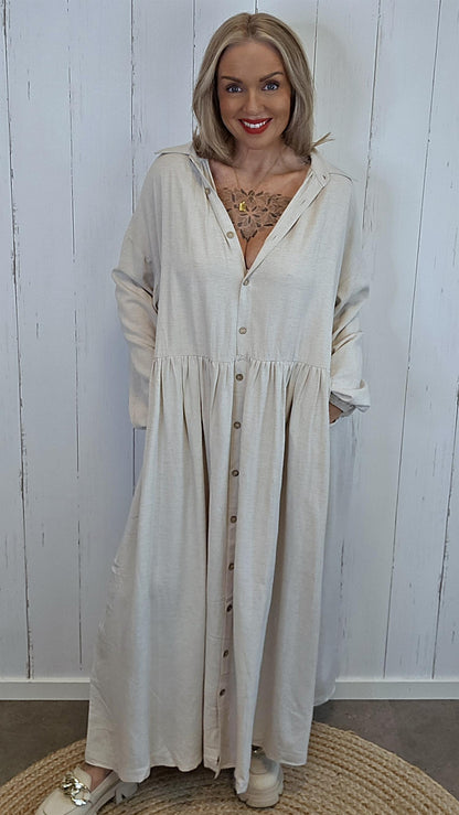 Selina skjortekjole beige