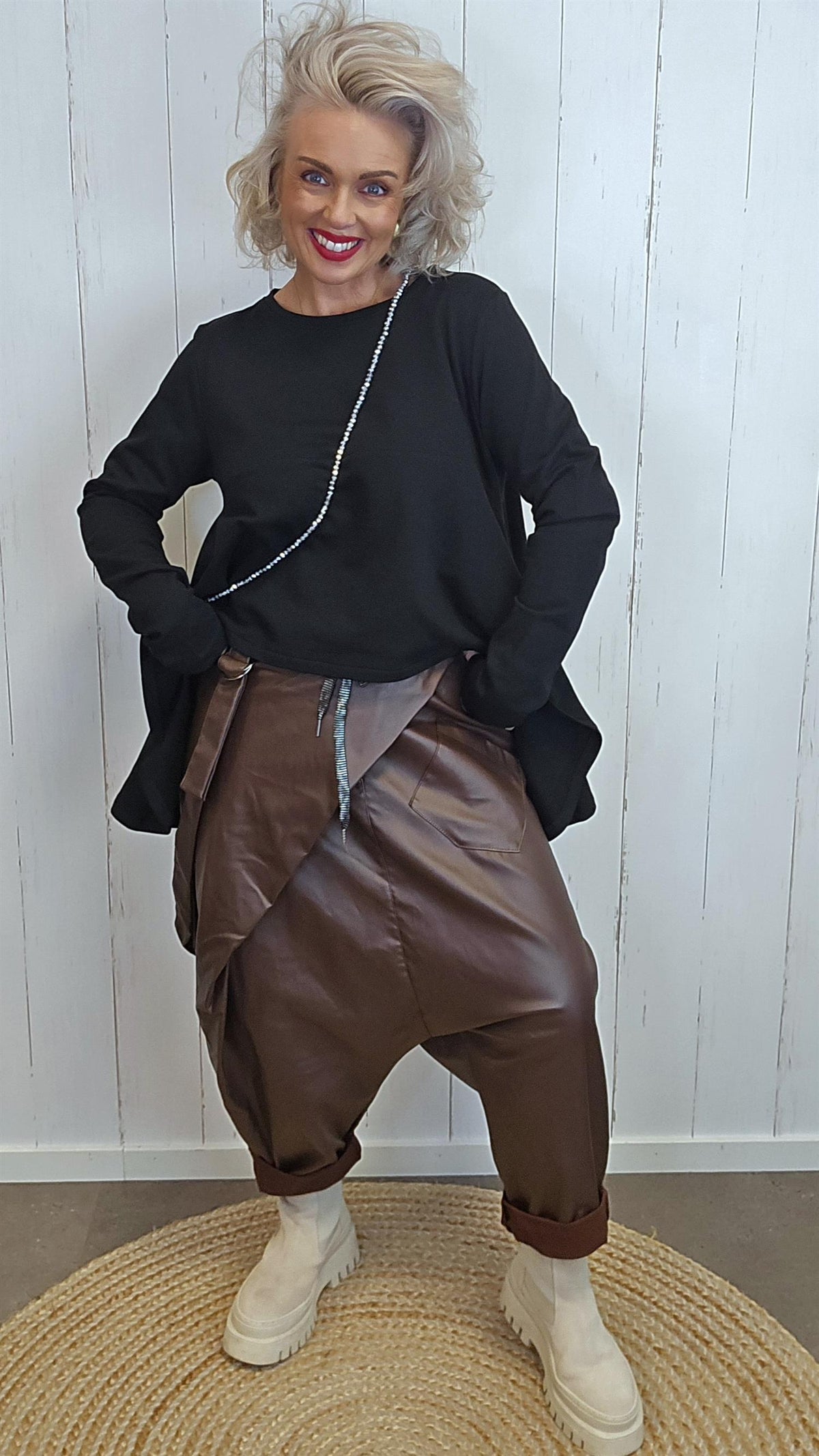 Katja harem bukse brun