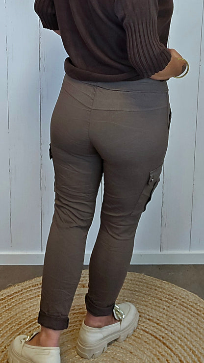 Mia cargo bukse brun