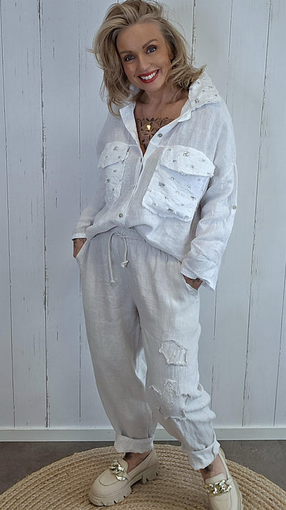 Lise linjakke med paljettdetaljer