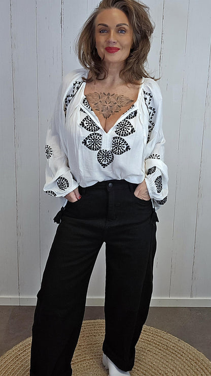 Karostar Barrel jeans svart