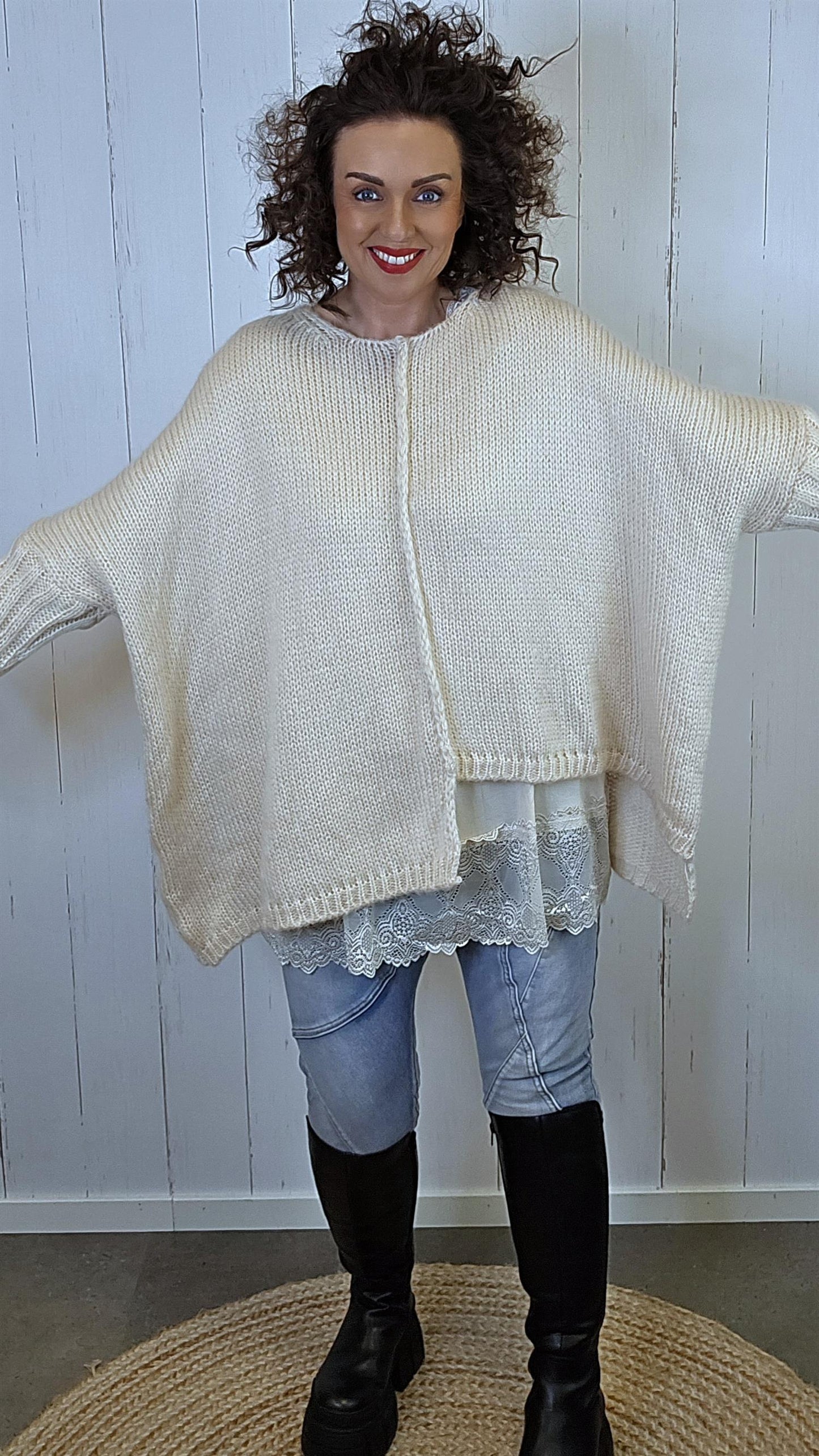 Hedda strikkegenser beige