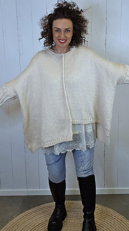 Hedda strikkegenser beige
