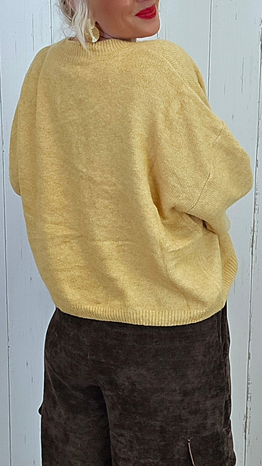 Annika strikketgenser Gul
