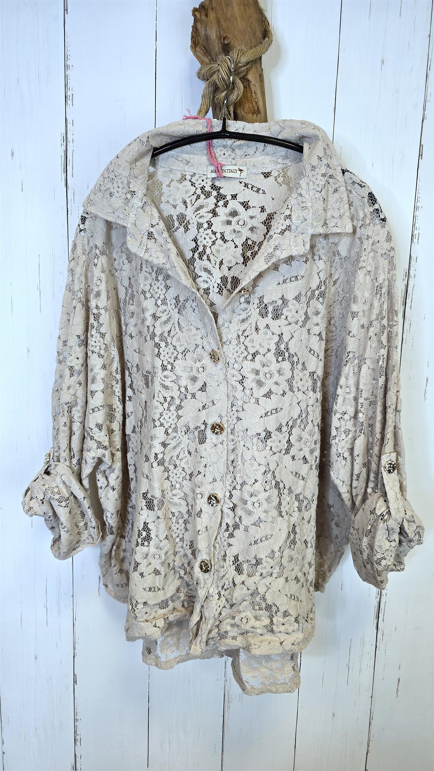 Amalie blondeskjorte beige