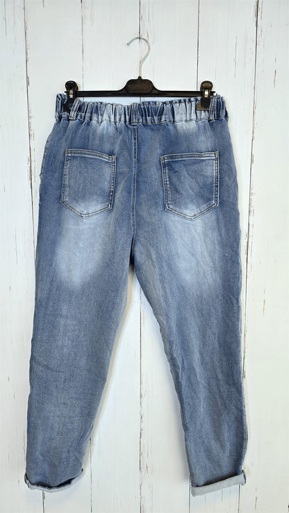 Hayley lys jeans med dekor knapper