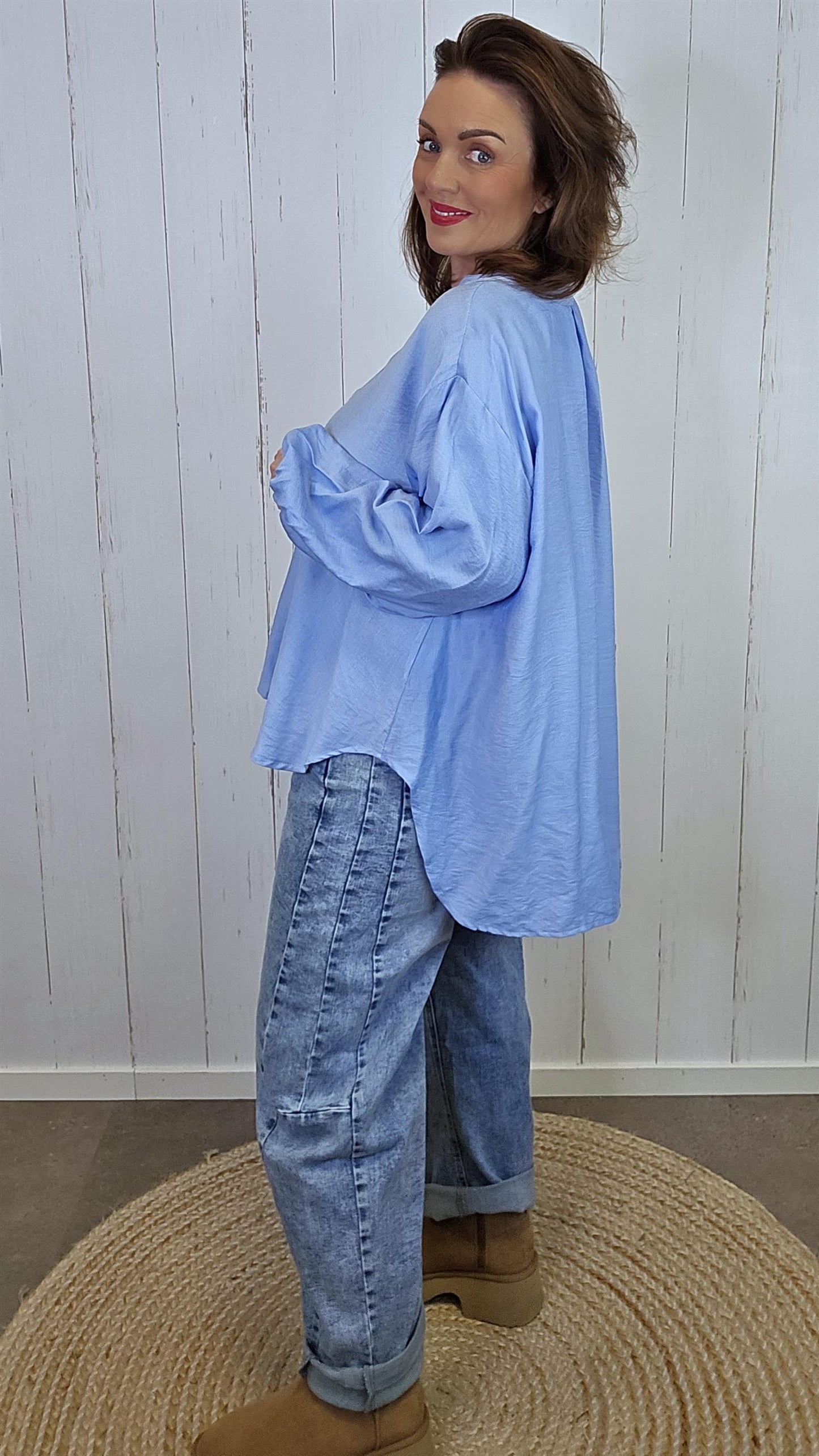 Sara Viskosebluse Blå