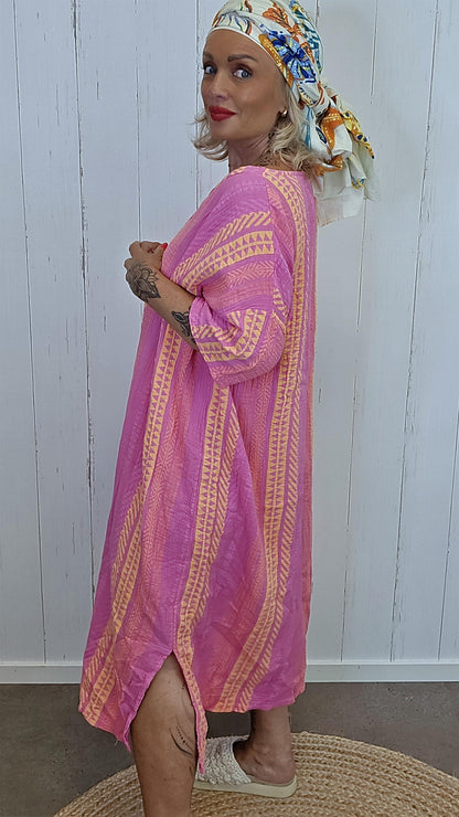 Tina bomullskjole rosa