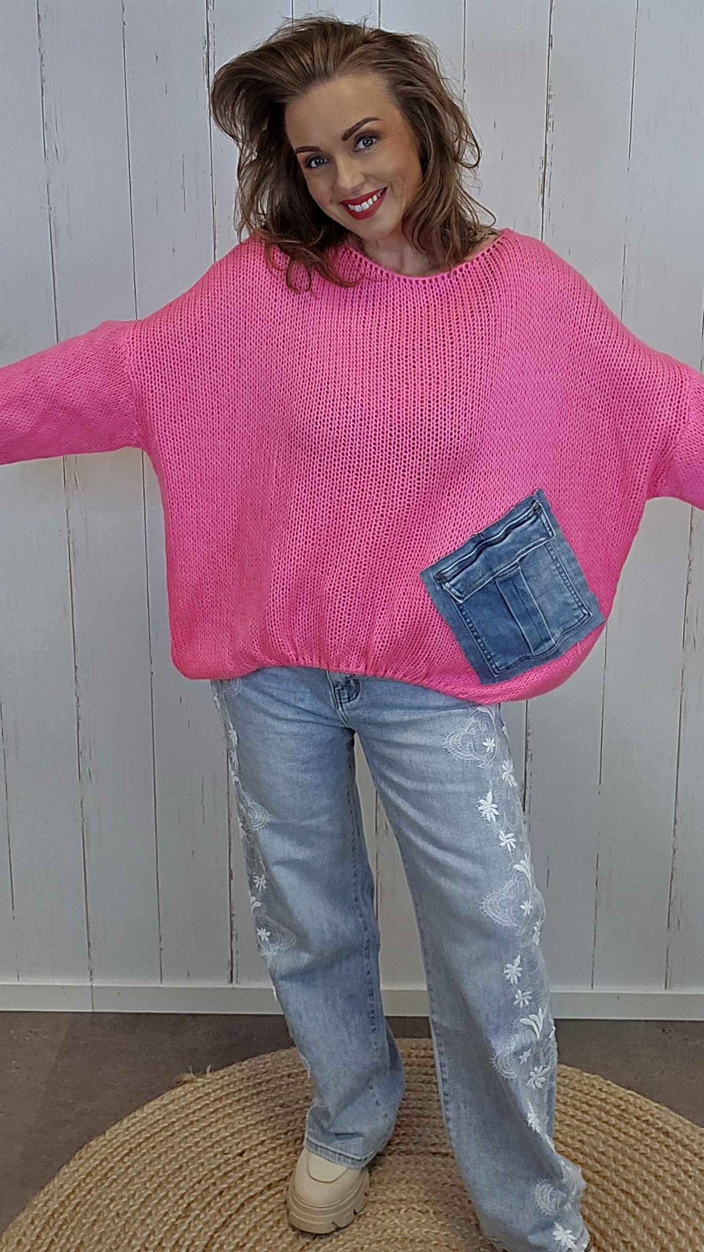 Bella Strikket Genser rosa