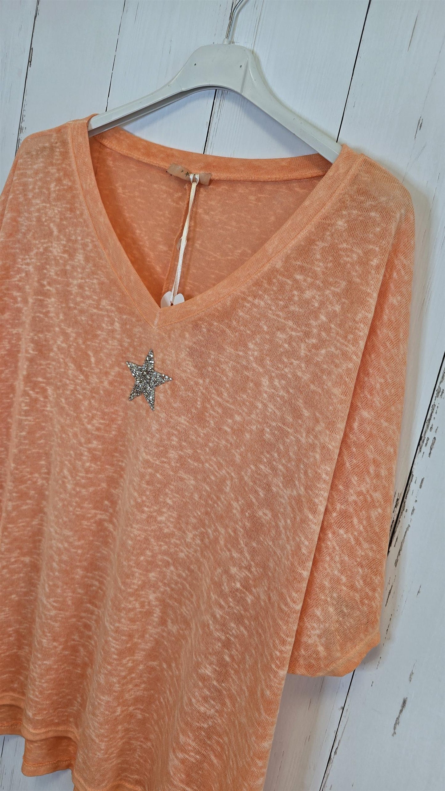 Oversized stjerne topp orange