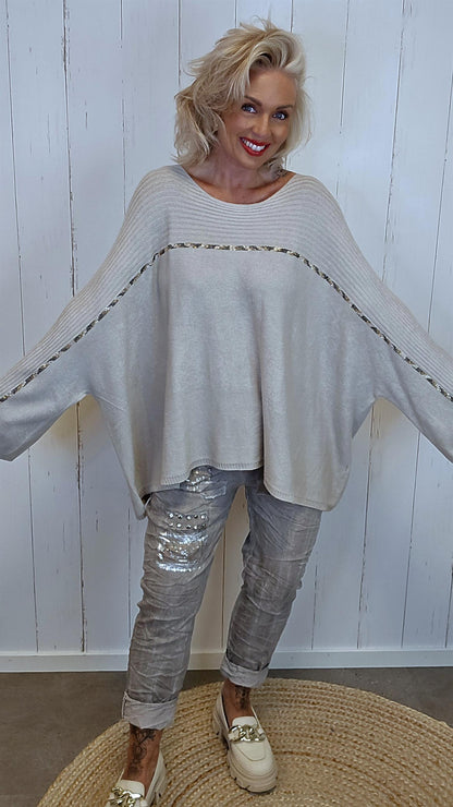 Elin Oversized Genser beige