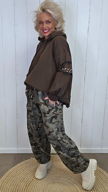 Livia camo joggebukse brun
