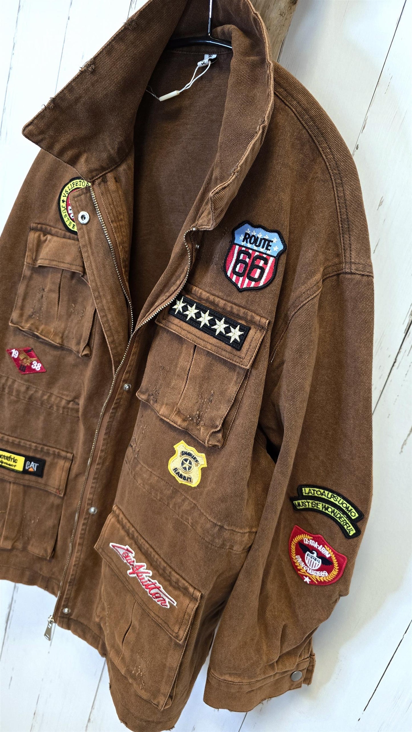 Molly patchjakke brun