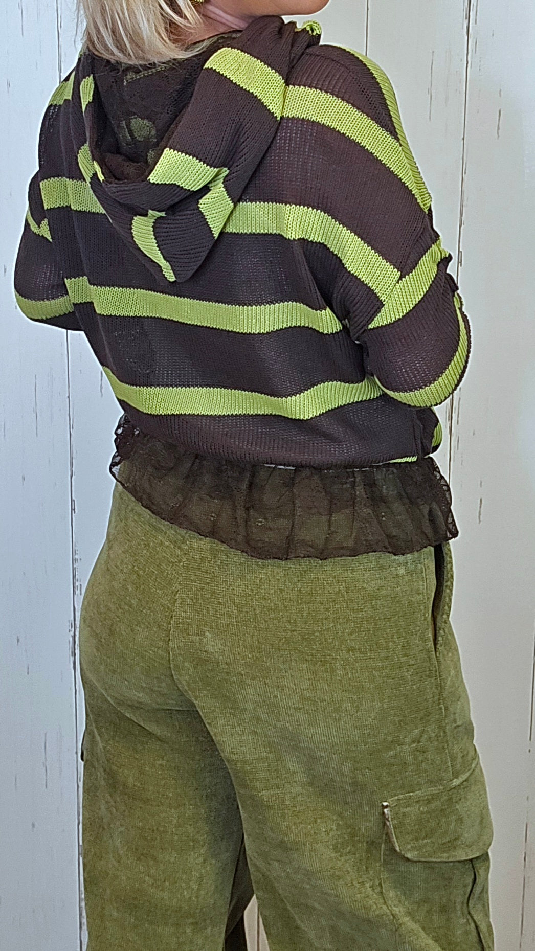 Hettejakke med blonder brun