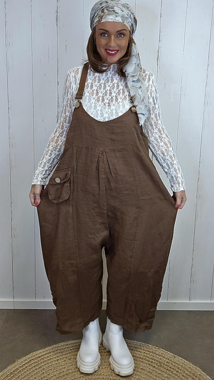 Hedda lin jumpsuit brun