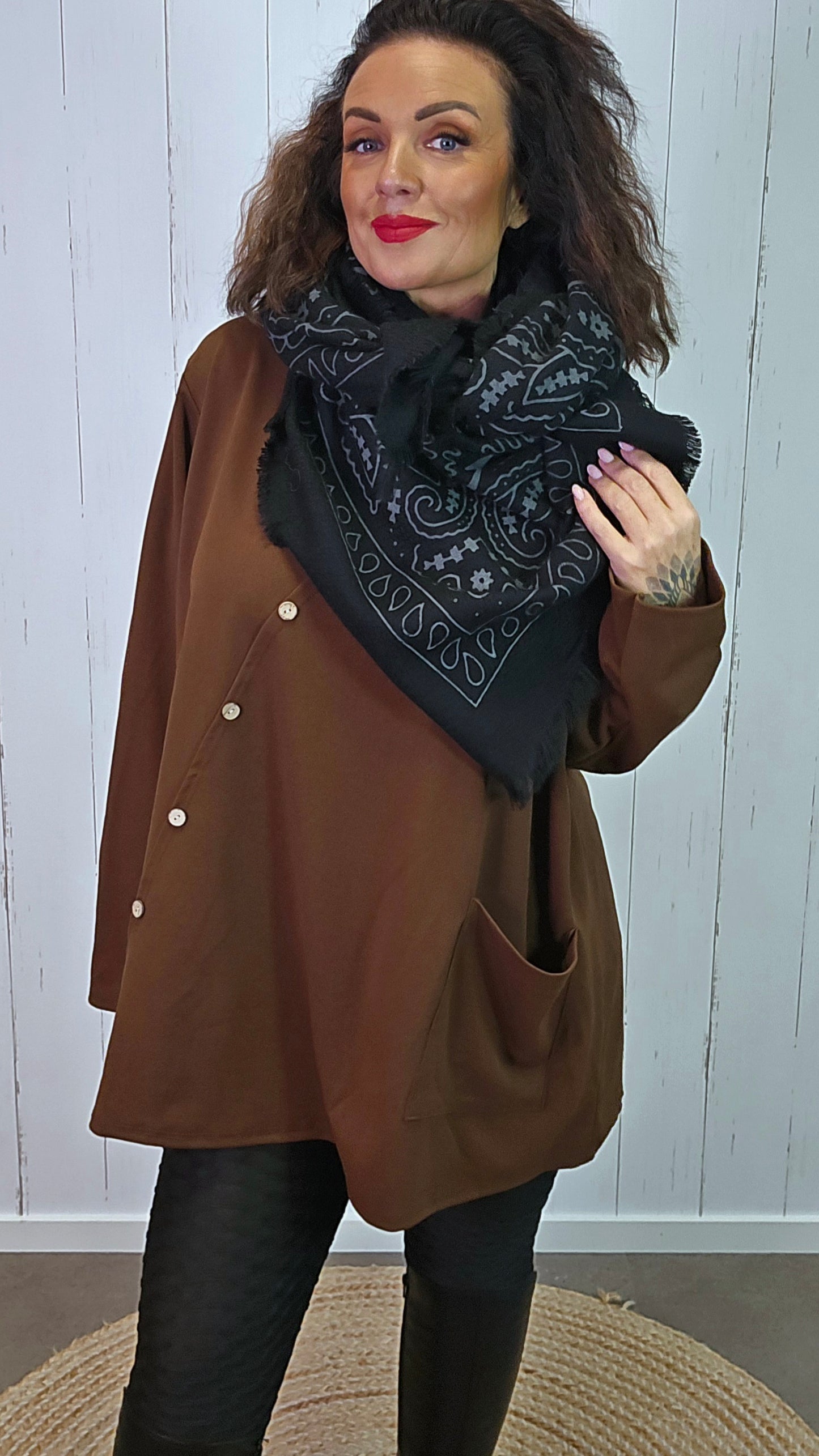 Alva baggy topp brun