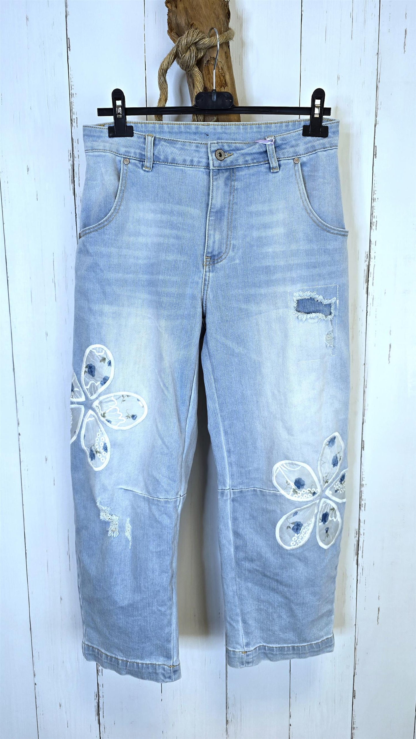 Cindy jeans med blomst