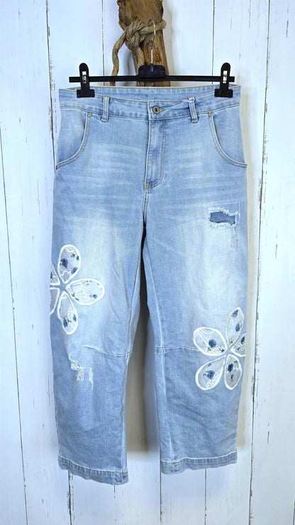 Cindy jeans med blomst