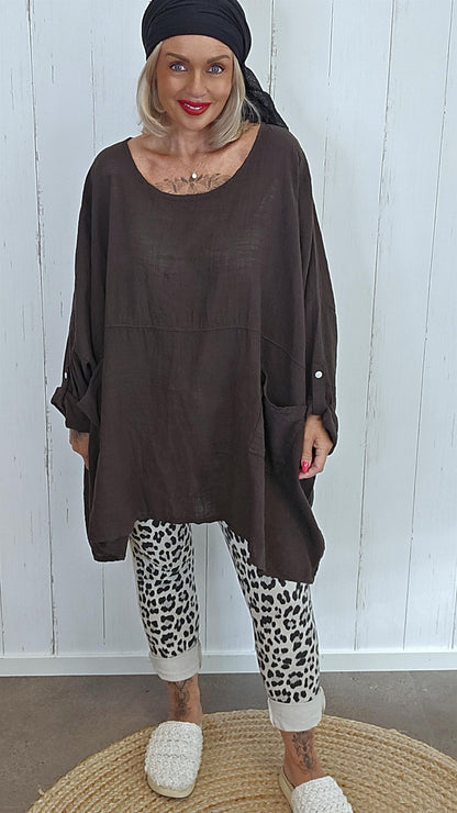 Melissa baggy topp brun